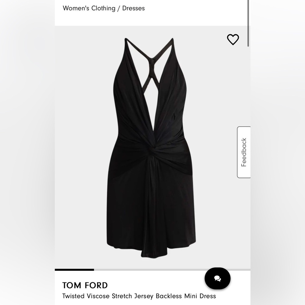 Tom Ford Twisted Viscose Stretch Jersey Backless Mini Dress Deep V - Picture 3 of 6